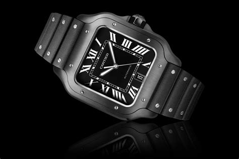 cartier santos schwarz|santos de cartier manual.